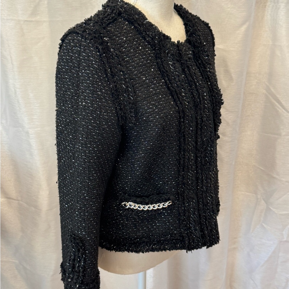 Pink Tartan Black Textured Women's Blazer